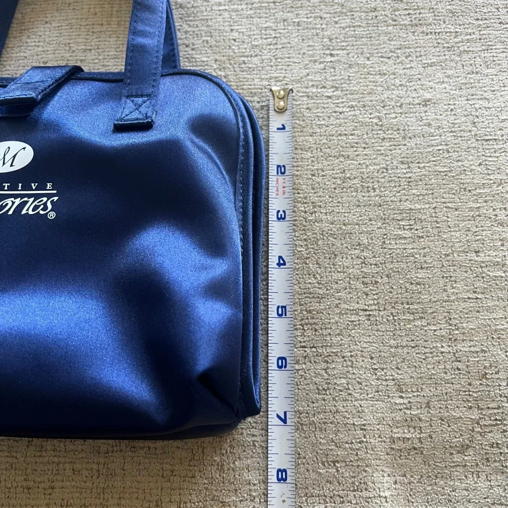 Creative Memories Navy Blue Satin Travel Weekender Bag Scrapbook Supply Case